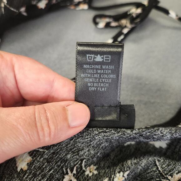 RUE21 Mini Dress Womens M Black Multi Floral Ditzy Cottagecore Dark Boho Summer - Picture 6 of 12